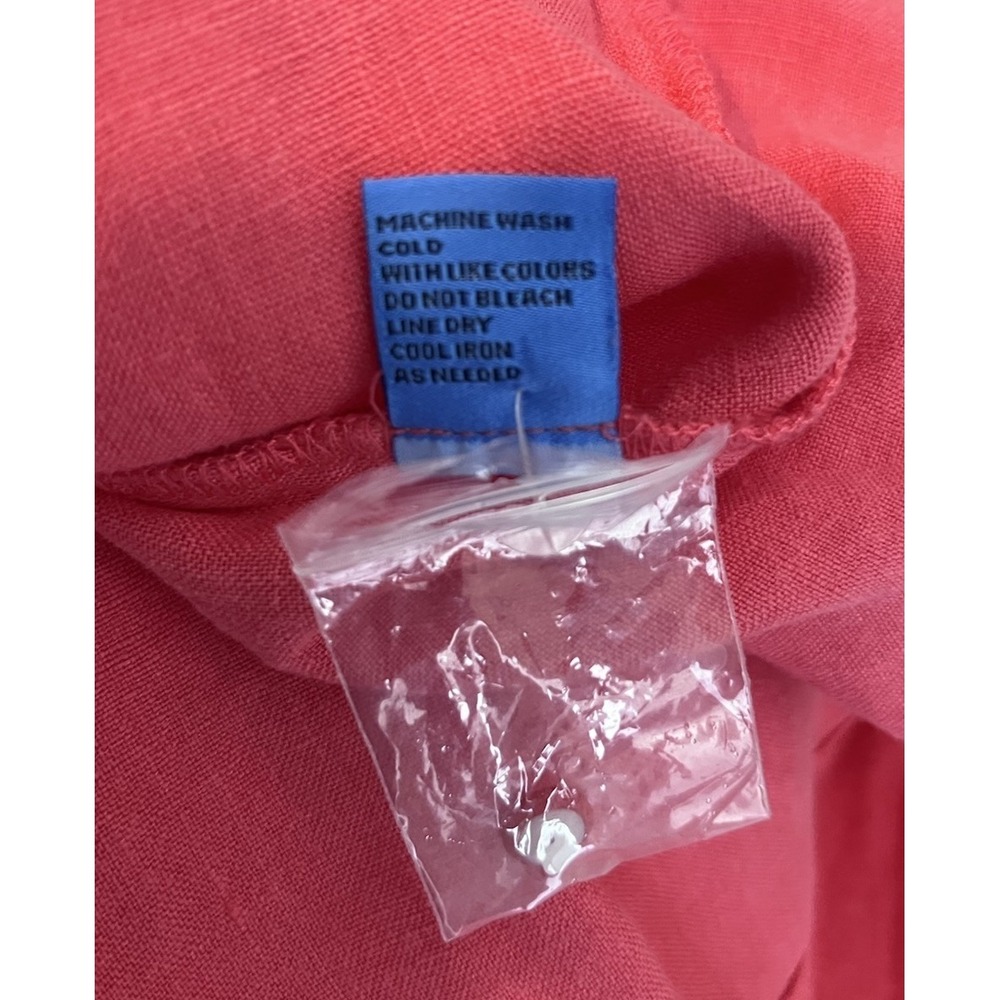 NWOT J McLaughlin Dress Sz L Nylee 100% Linen Coral Rose Pink 3/4 Sleeve Pockets - Picture 12 of 15